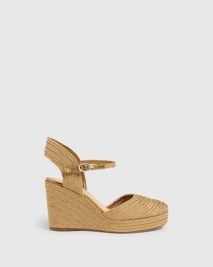 Castaer Carolyn142 Oro Viejo Women Wedges