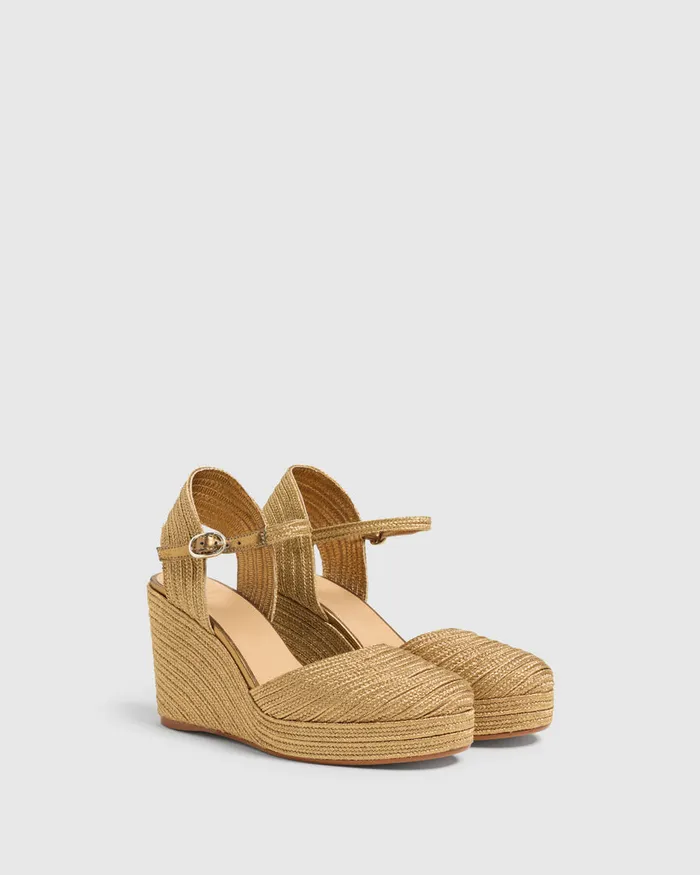 Castaer Carolyn142 Oro Viejo Women Wedges