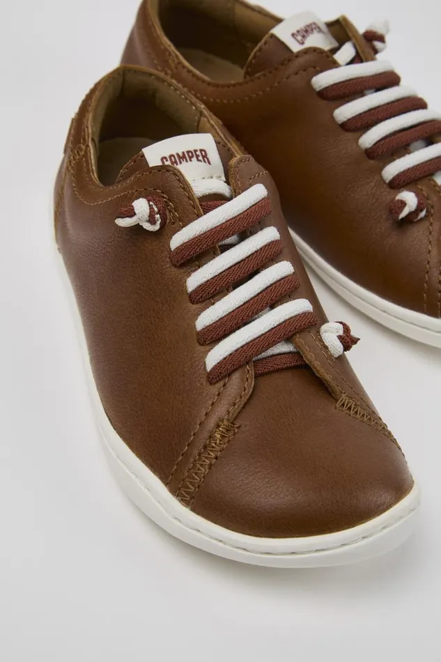 Casual Shoes Kids Camper Peu Brown Leather Kids039 Shoes