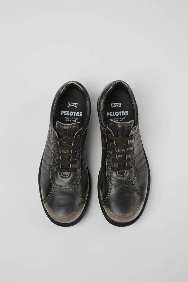 Casual Shoes Men Camper Pelotas Gray Leather Shoes Casual Shoes Men Camper Pelotas Gray Leather Shoes
