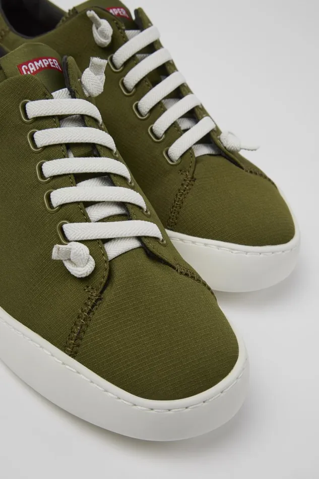Casual Shoes Men Camper Peu Touring Green Textile Sneaker
