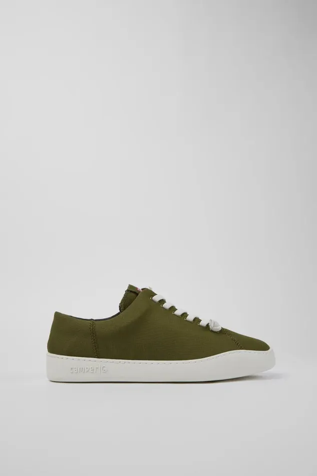 Casual Shoes Men Camper Peu Touring Green Textile Sneaker