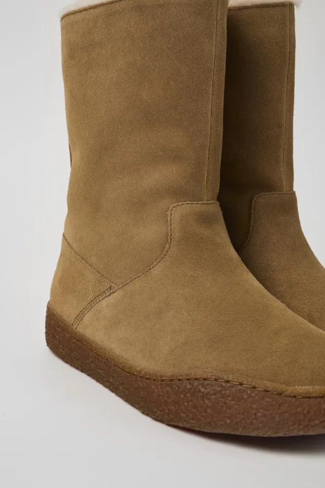 Casual Shoes Women Camper Peu Terreno Brown Nubuck Boots