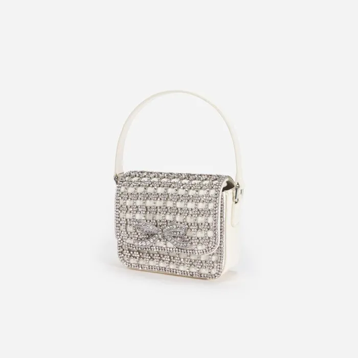 Champagne Crystal Micro Bag Women Self Portrait Mini