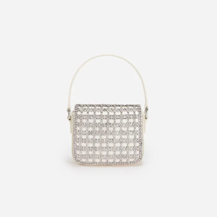 Champagne Crystal Micro Bag Women Self Portrait Mini