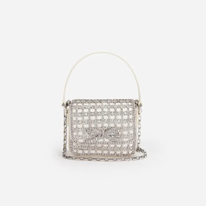 Champagne Crystal Micro Bag Women Self Portrait Mini