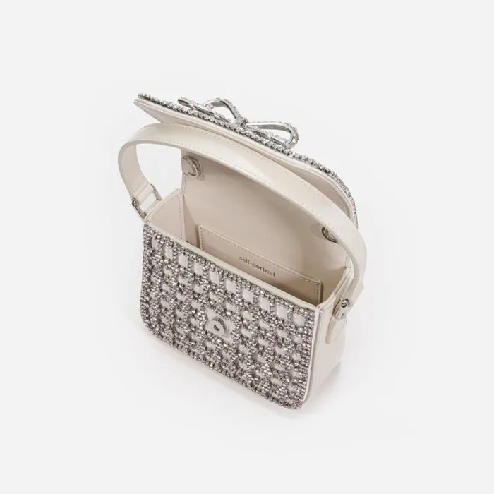 Champagne Crystal Micro Bag Women Self Portrait Mini