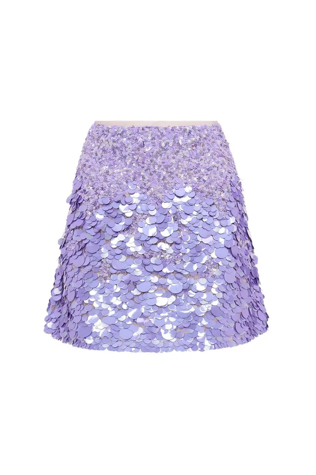 Cherie Sequin Mini Skirt Lilac Women Aje Skirts
