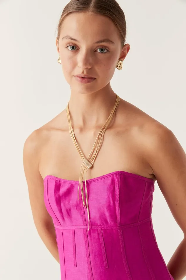 Chevron Drop Chain Necklace Gold Women Aje Jewelry