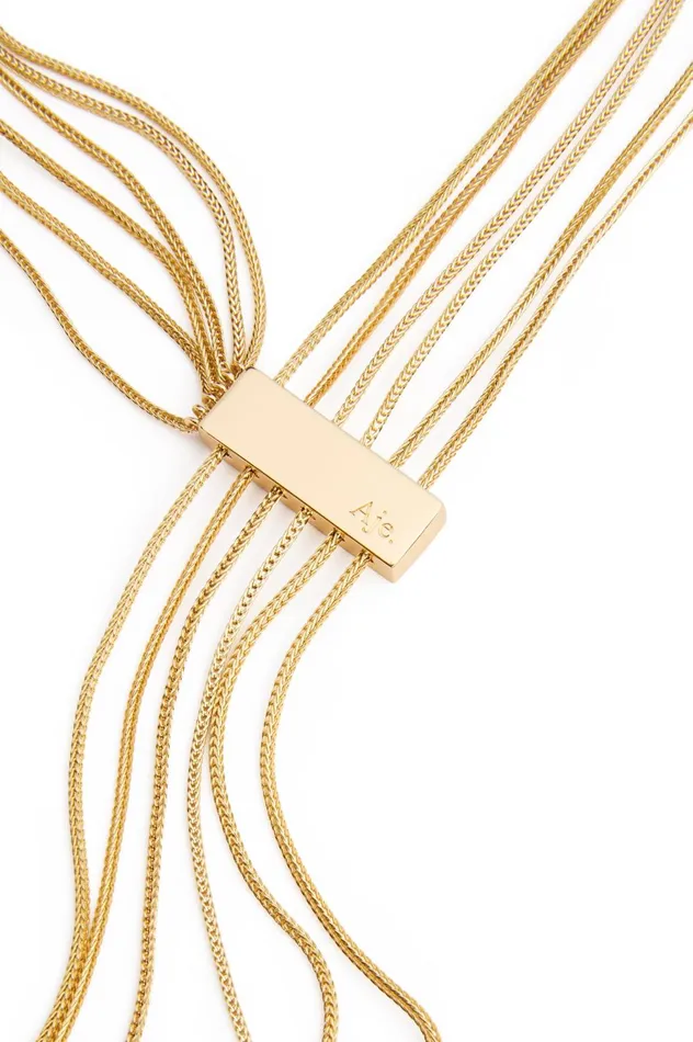 Chevron Drop Chain Necklace Gold Women Aje Jewelry