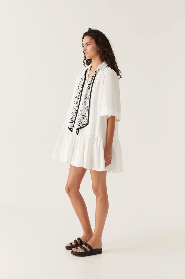 Chloe Scarf Mini Dress Ivoryblack Women Aje Hats 038 Scarves