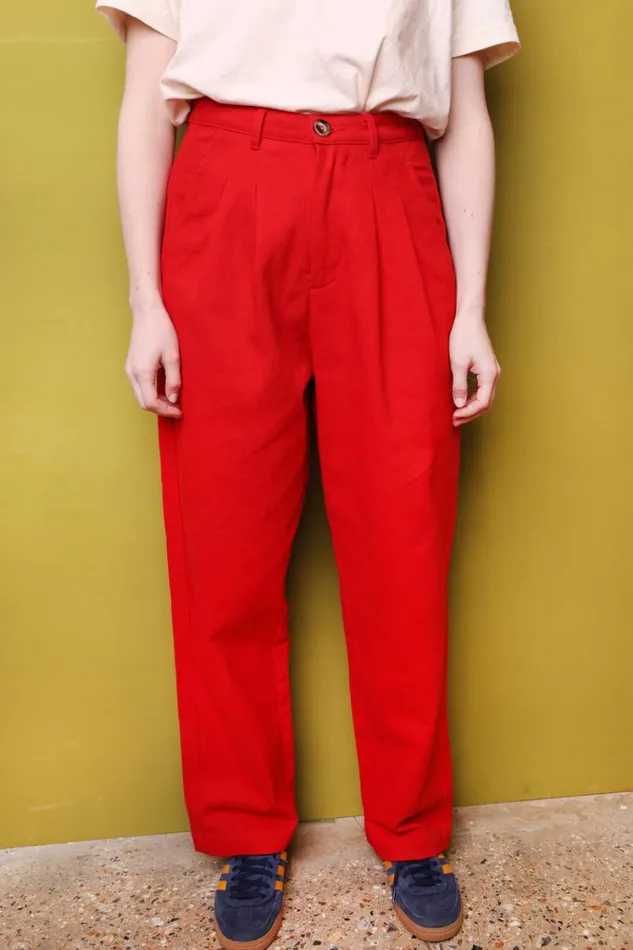 Classic Slacks Red Womens LF Markey Trousers