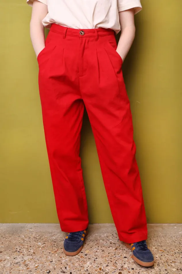 Classic Slacks Red Womens LF Markey Trousers