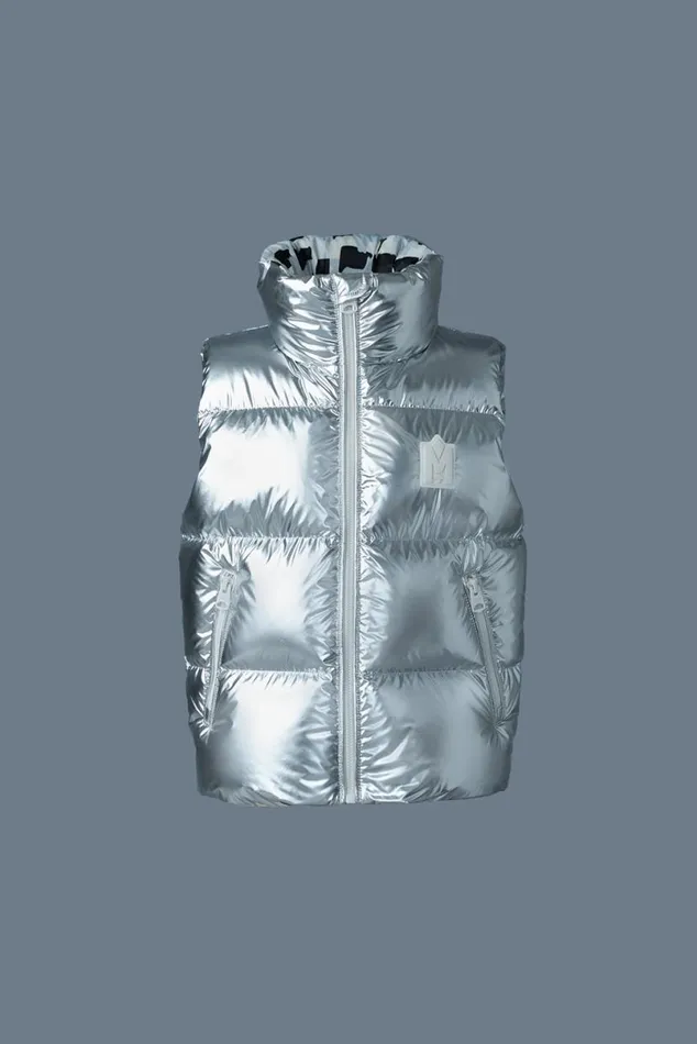Coats and Jackets Kids Mackage CHARLEETM Metallic Light Down Puffer Vest For Toddlers 26 Years Gold