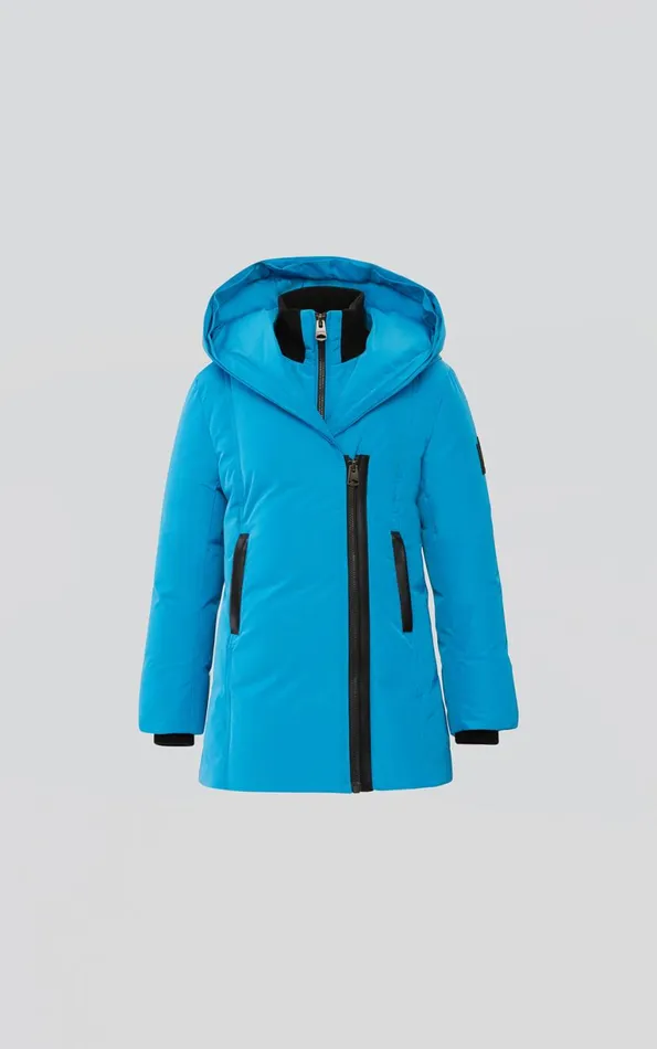 Coats and Jackets Kids Mackage LEELEE Down Coat With Removable Silver Fox Signature Mackage Collar For Kids 814 Years Petal