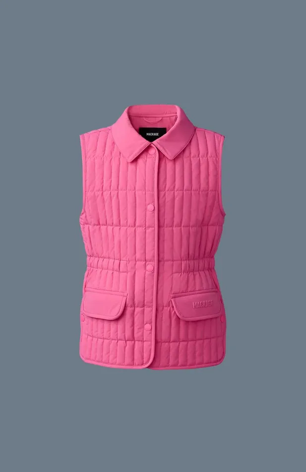 Coats and Jackets Kids Mackage NAYA Light Down Vertical Quilted Vest For Kids 814 Years Black