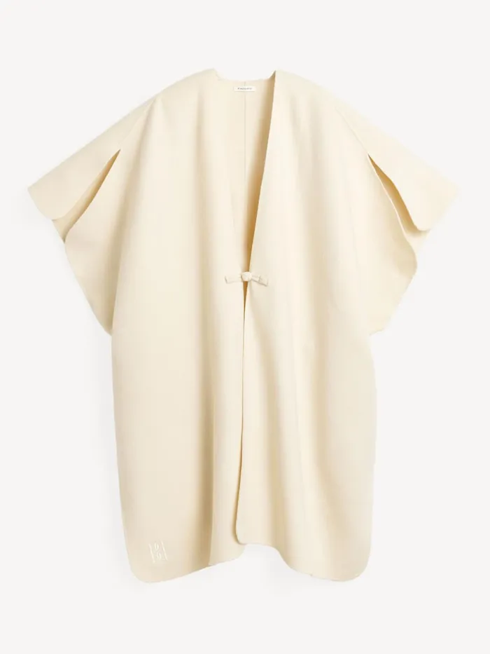 Coats and Jackets Women By Malene Birger Robertas Wool Cape Pearl