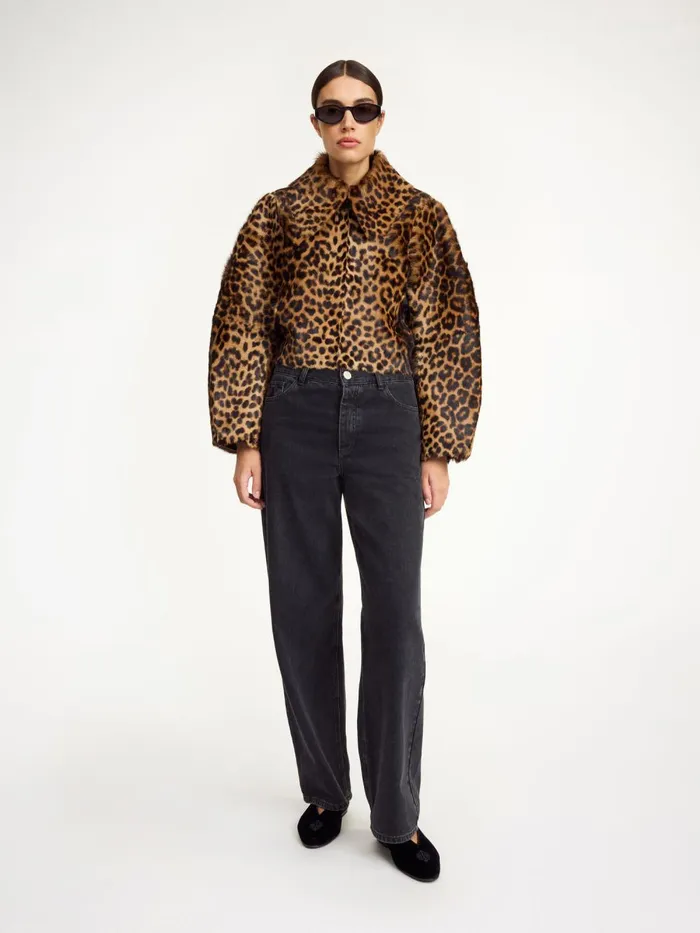 Coats and Jackets Women By Malene Birger Rowani Lamb Leather Jacket Leopard