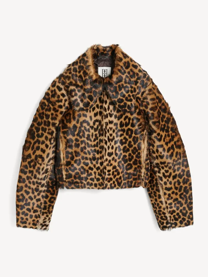 Coats and Jackets Women By Malene Birger Rowani Lamb Leather Jacket Leopard
