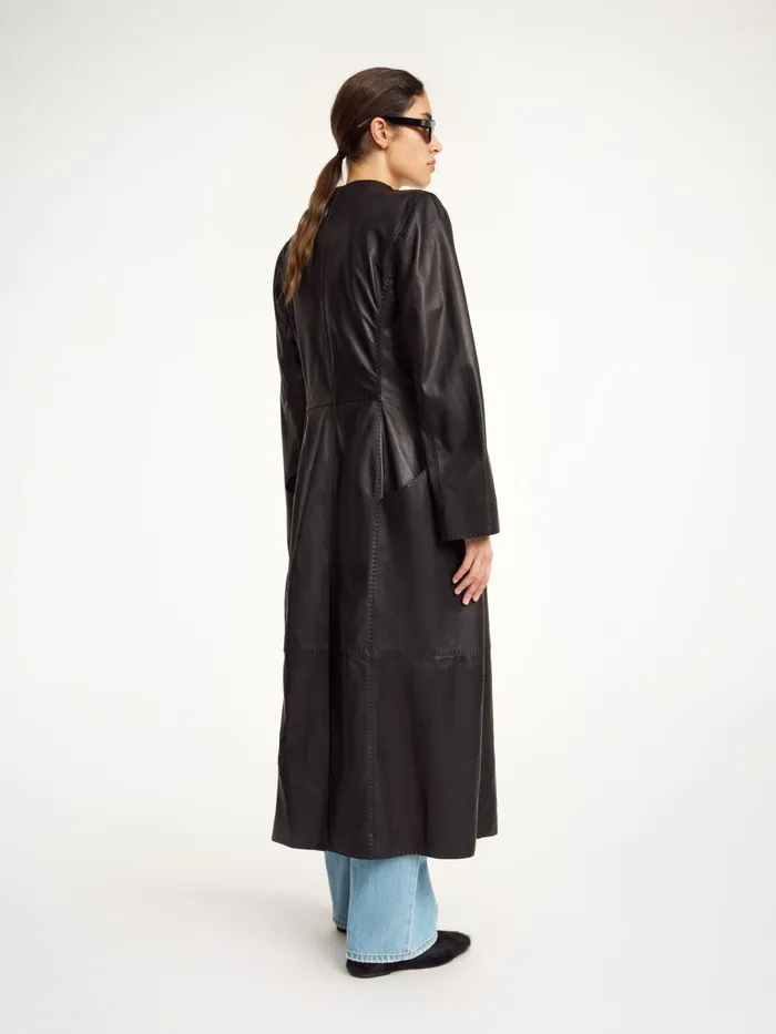 Coats and Jackets Women By Malene Birger Sirrena Leather Coat Black Coats and Jackets Women By Malene Birger Sirrena Leather Coat Black