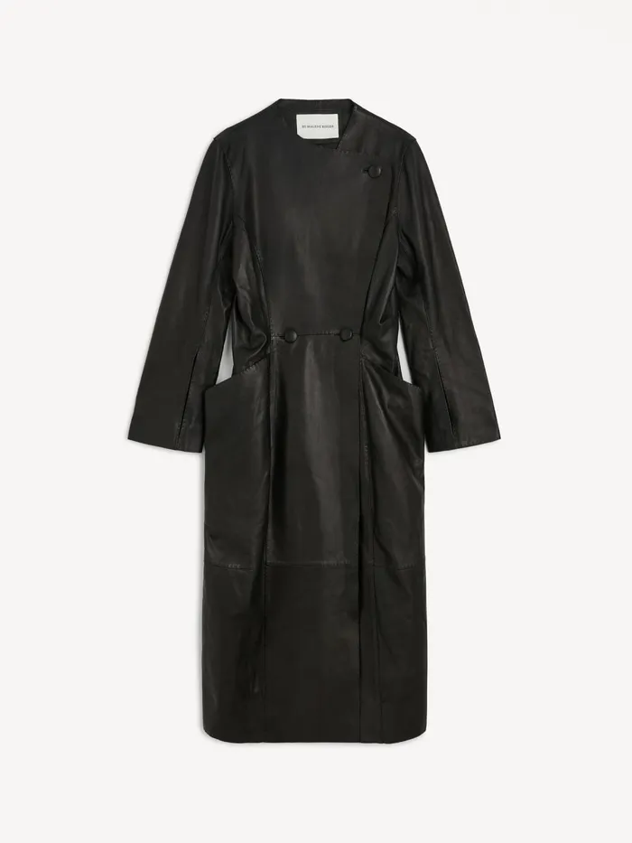 Coats and Jackets Women By Malene Birger Sirrena Leather Coat Black Coats and Jackets Women By Malene Birger Sirrena Leather Coat Black