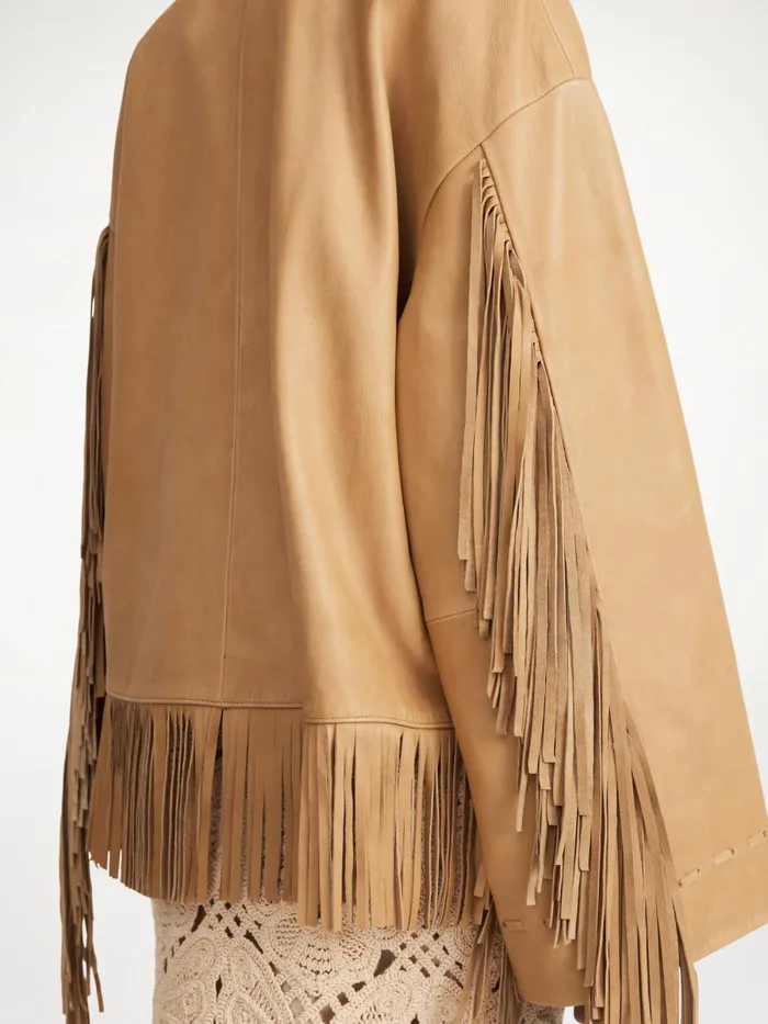 Coats and Jackets Women By Malene Birger Zoena Leather Jacket Tan Coats and Jackets Women By Malene Birger Zoena Leather Jacket Tan