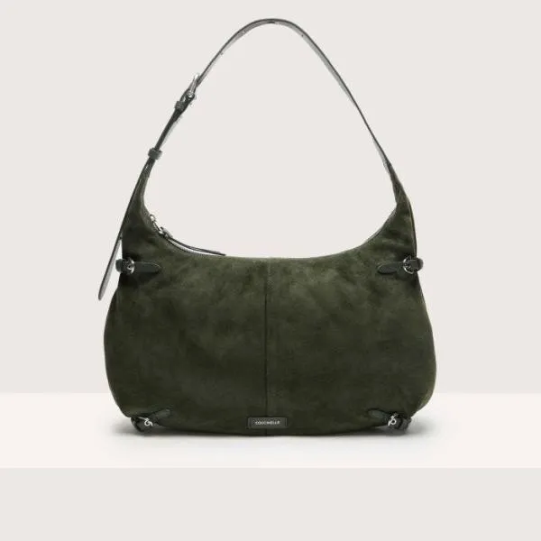 Coccinelle Abigail Suede Bimaterial Large Alga Women Coccinelle Shoulder Bags