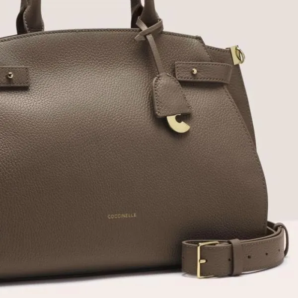Coccinelle Klich Medium Warm Taupe Women Coccinelle Top Handle Bag