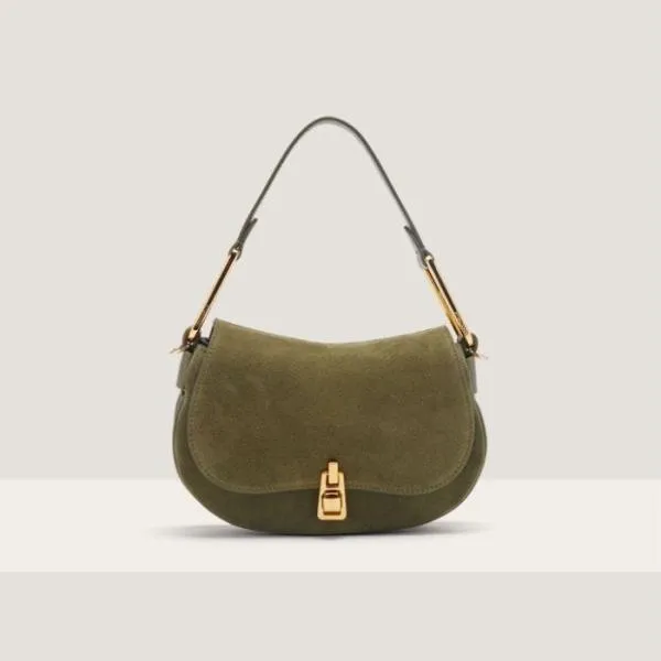 Coccinelle Magie Suede Bimaterial Mini Laurel Green Women Coccinelle Top Handle Bag