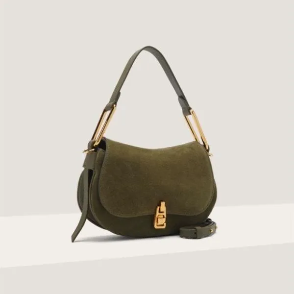 Coccinelle Magie Suede Bimaterial Mini Laurel Green Women Coccinelle Top Handle Bag