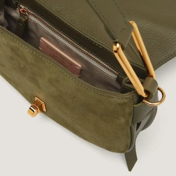 Coccinelle Magie Suede Bimaterial Mini Laurel Green Women Coccinelle Top Handle Bag