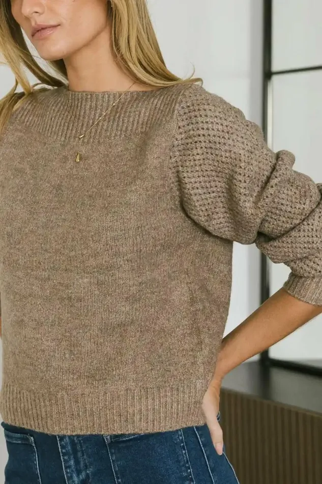 Cora Knit Sweater In Mocha Mocha Women Bohme Sweaters