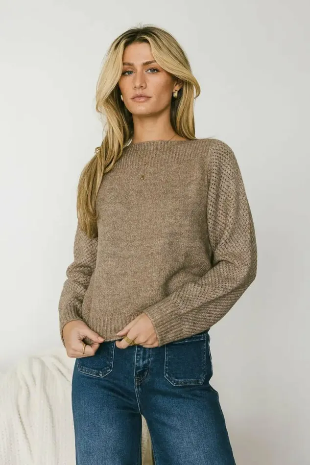 Cora Knit Sweater In Mocha Mocha Women Bohme Sweaters