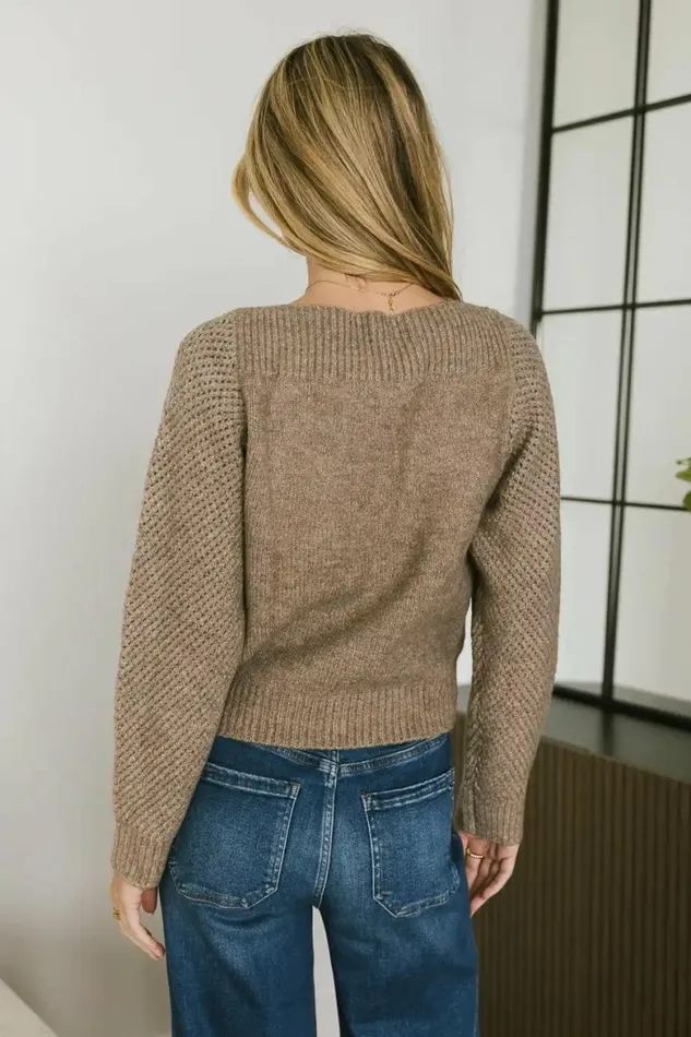 Cora Knit Sweater In Mocha Mocha Women Bohme Sweaters