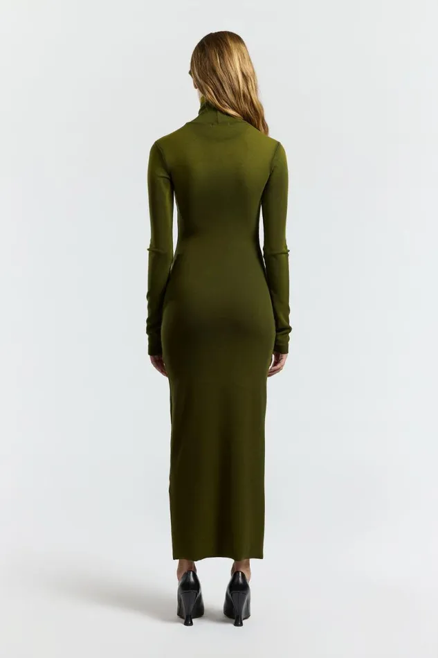 COTTON CITIZEN DRESSES Verona Turtleneck Maxi Dress Pine Cast 8211 Women
