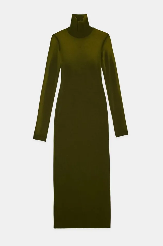 COTTON CITIZEN DRESSES Verona Turtleneck Maxi Dress Pine Cast 8211 Women