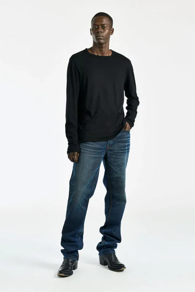 COTTON CITIZEN SHIRTS Classic Crew Long Sleeve Shirt Jet Black 8211 Men