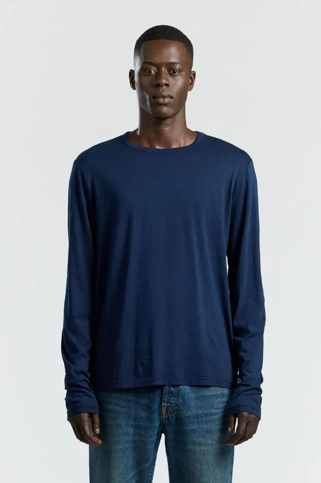 COTTON CITIZEN SHIRTS Classic Crew Long Sleeve Shirt Super Navy 8211 Men