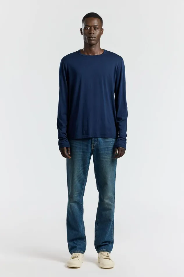 COTTON CITIZEN SHIRTS Classic Crew Long Sleeve Shirt Super Navy 8211 Men