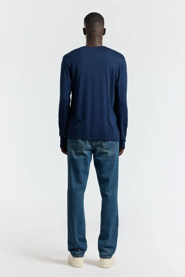COTTON CITIZEN SHIRTS Classic Crew Long Sleeve Shirt Super Navy 8211 Men