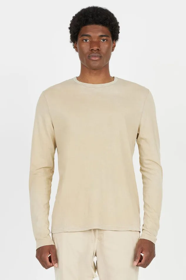 COTTON CITIZEN SHIRTS Classic Crew Long Sleeve Shirt Vintage Cashew 8211 Men