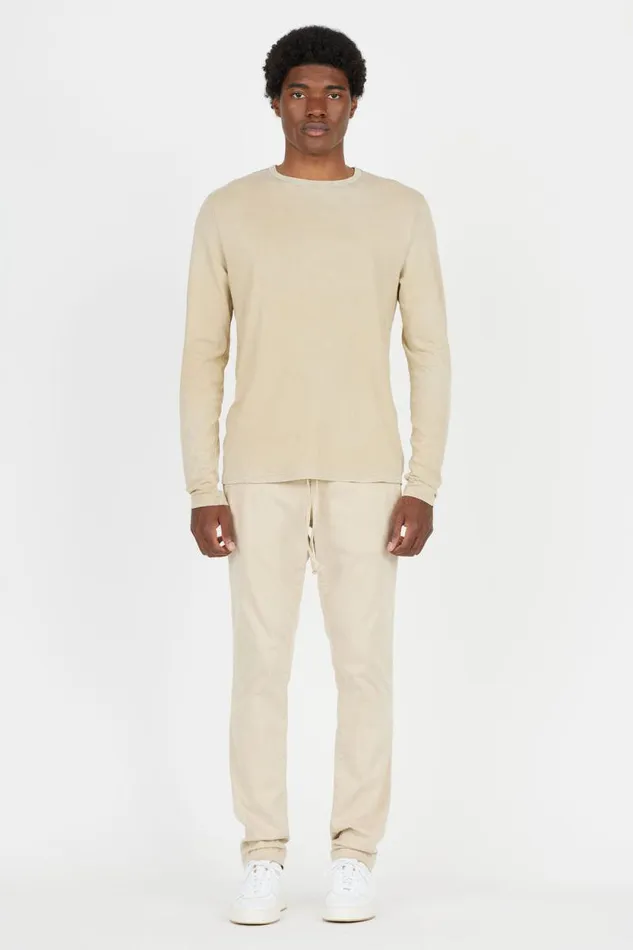 COTTON CITIZEN SHIRTS Classic Crew Long Sleeve Shirt Vintage Cashew 8211 Men