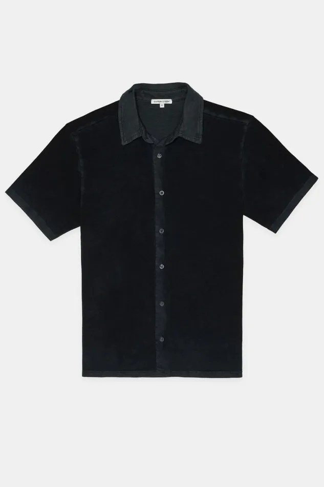 COTTON CITIZEN SHIRTS Presley Short Sleeve Buttondown Vintage Black 8211 Men