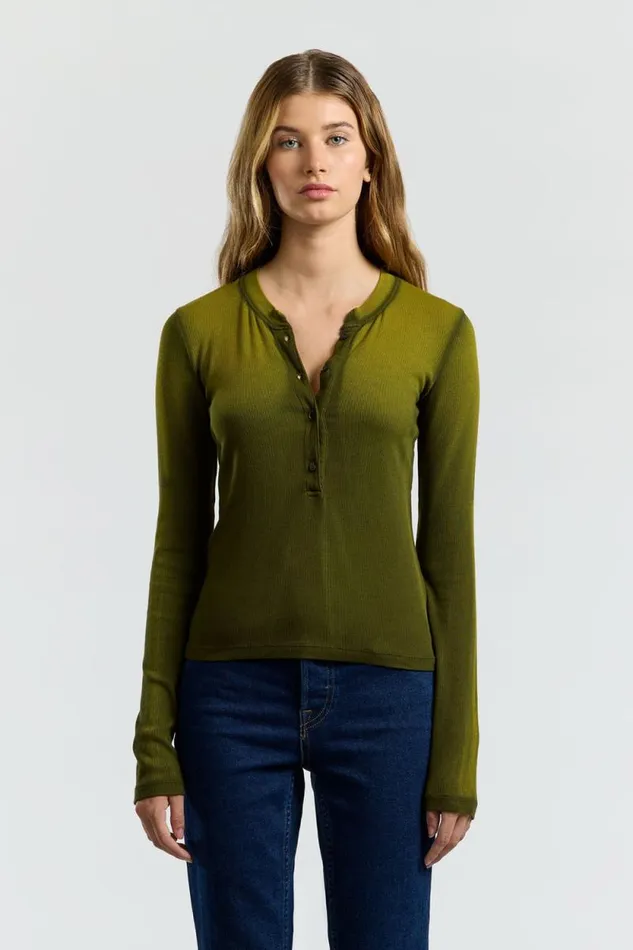 COTTON CITIZEN SHIRTS Verona Henley Pine Cast 8211 Women