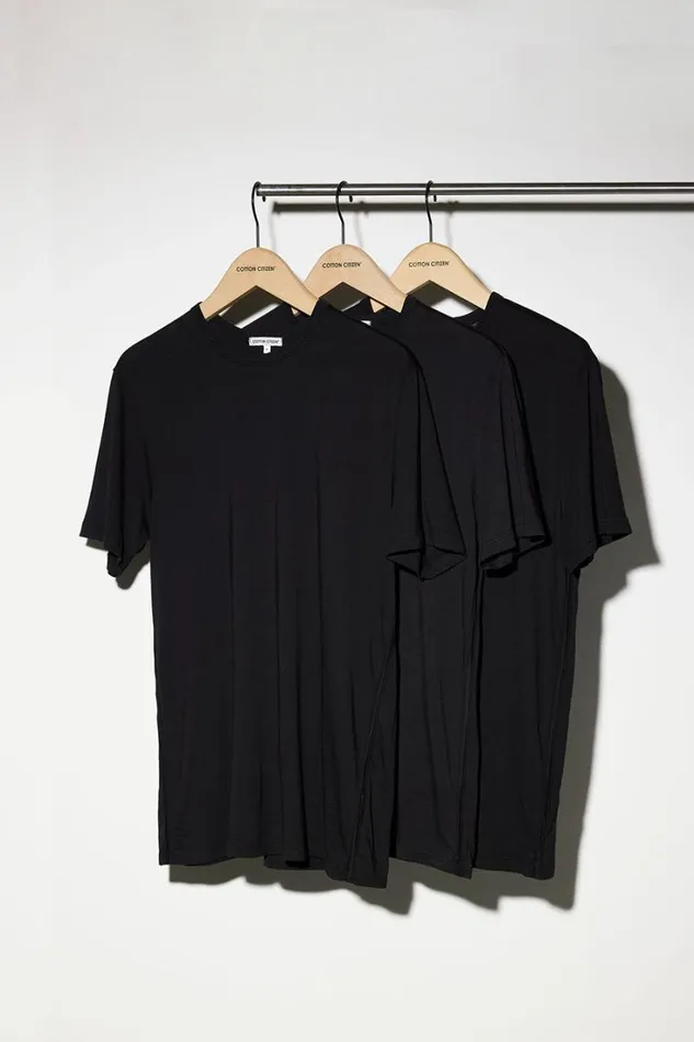 COTTON CITIZEN TEES Classic Crewneck Tee 3Pack Jet Black 8211 Men