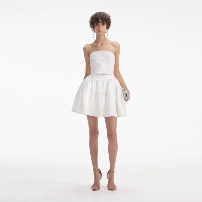 Cream Lace Bandeau Mini Dress Women Self Portrait Dresses