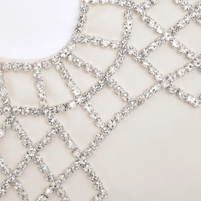 Cream Satin Diamante Bralette Top Women Self Portrait Tops