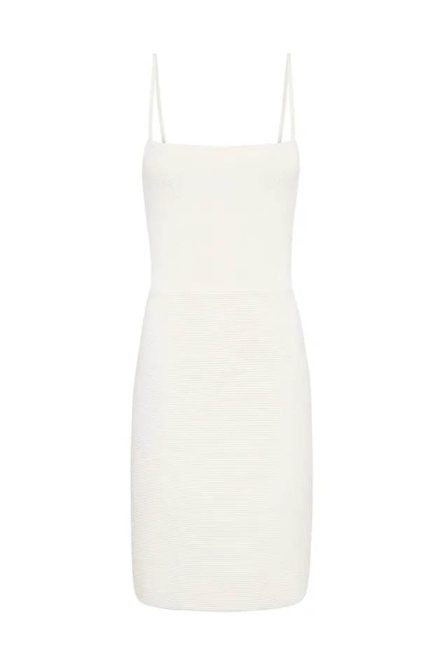 Danica Tie Back Mini Dress Ivory Women Aje White Dresses