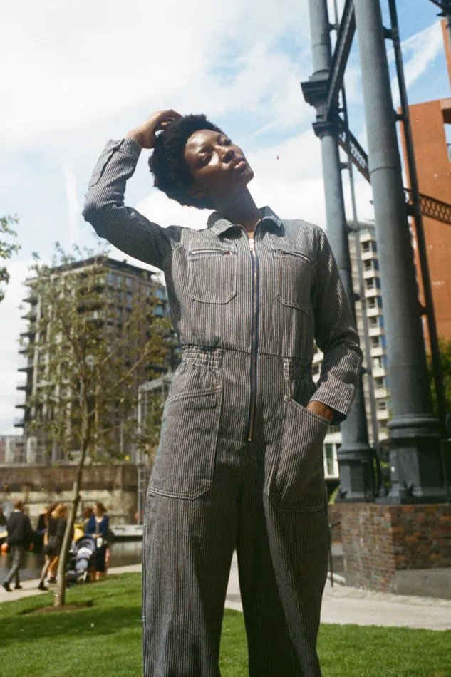 Danny Longsleeve Boilersuit Indigo Stripe Womens LF Markey One Pieces