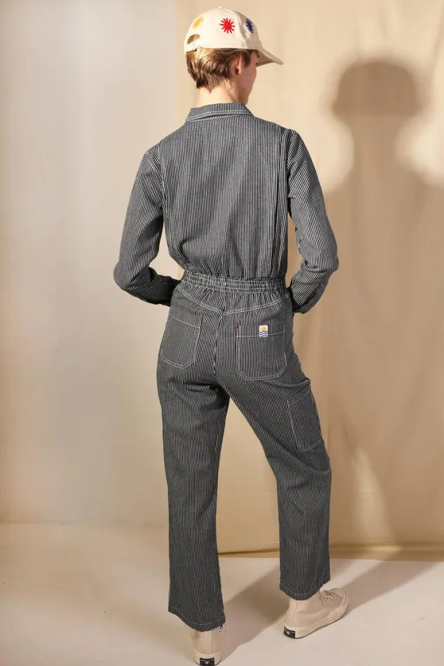 Danny Longsleeve Boilersuit Indigo Stripe Womens LF Markey One Pieces